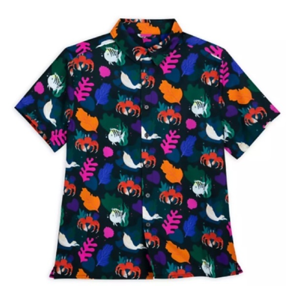 Disney The Little Mermaid Woven Shirt button up Live Action Film Hawaiian shirt - Picture 1 of 9